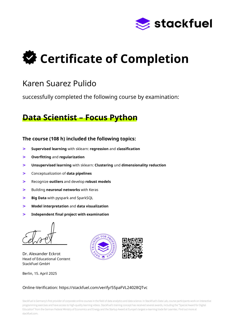 Certificate