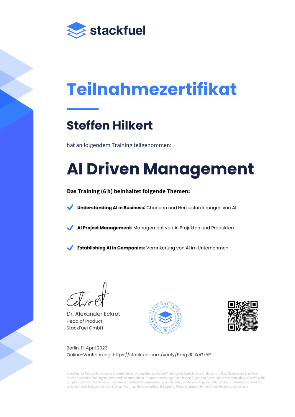 Certificate