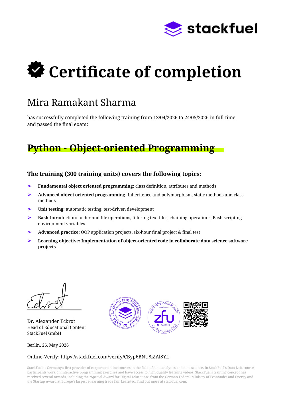 Certificate