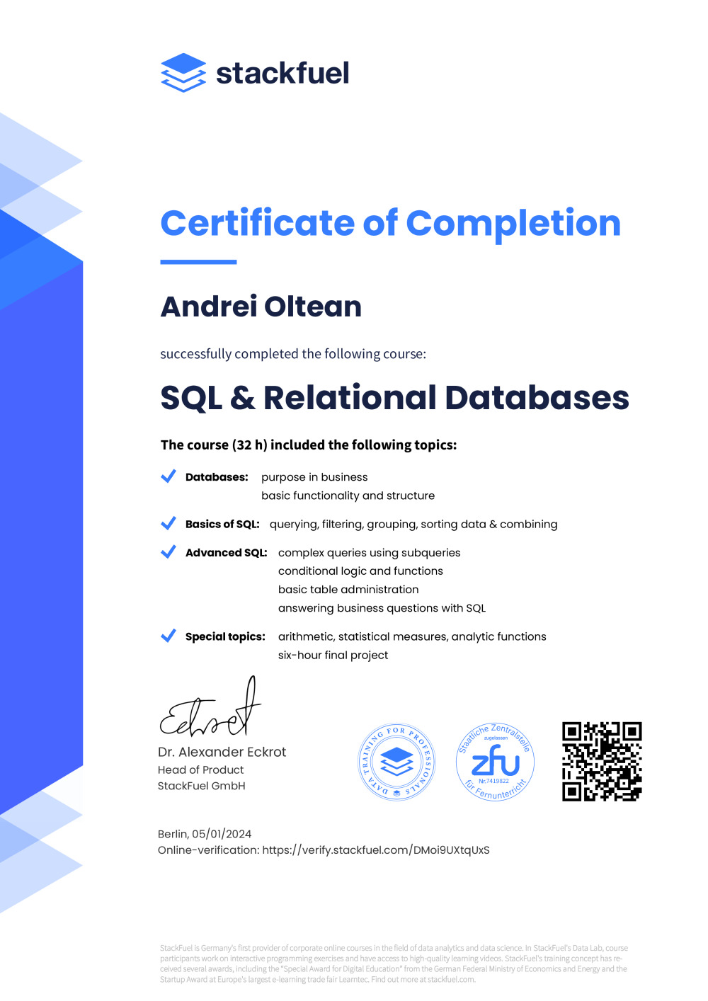 Certificate