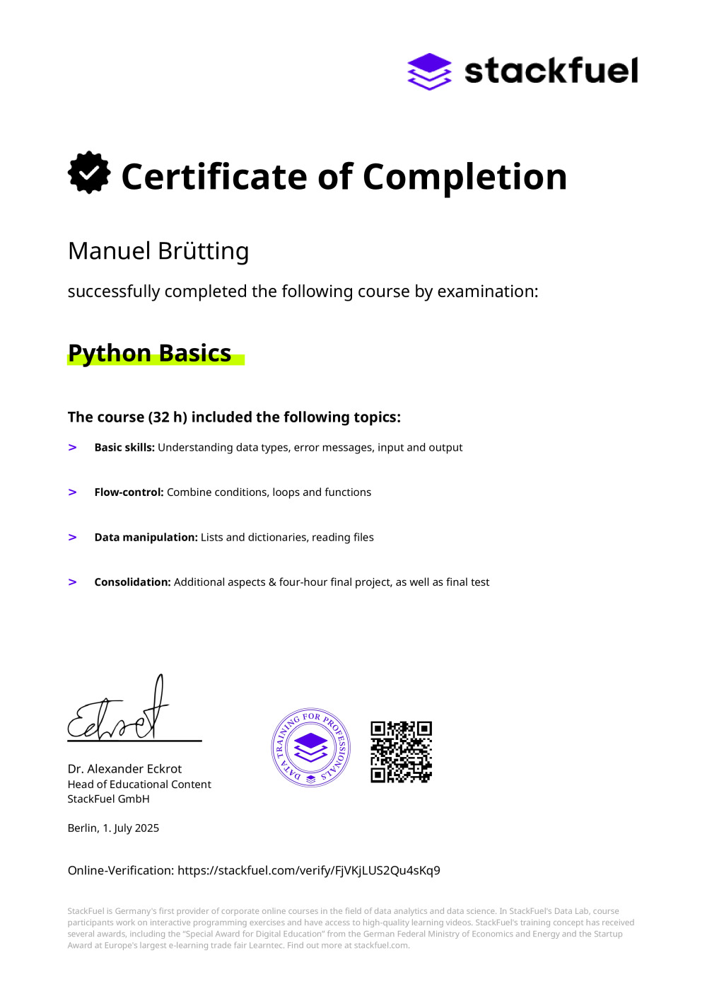 Certificate