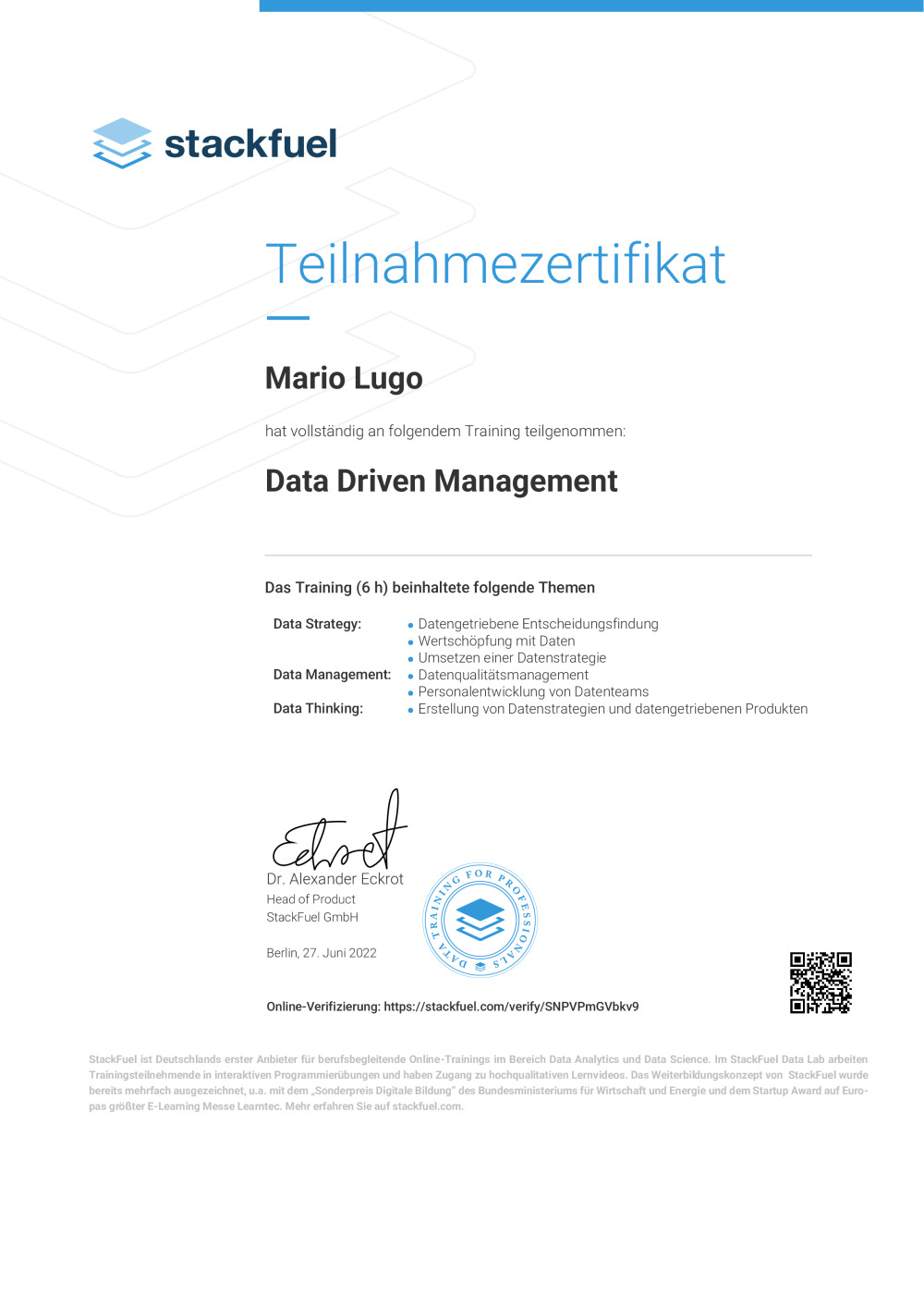 Certificate