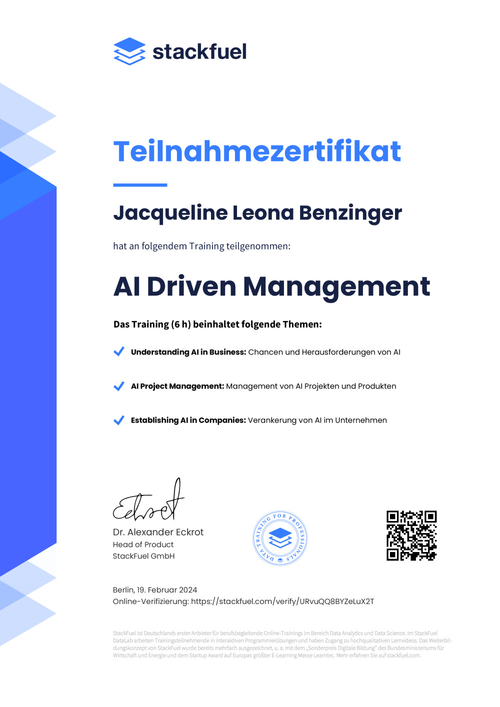 Certificate