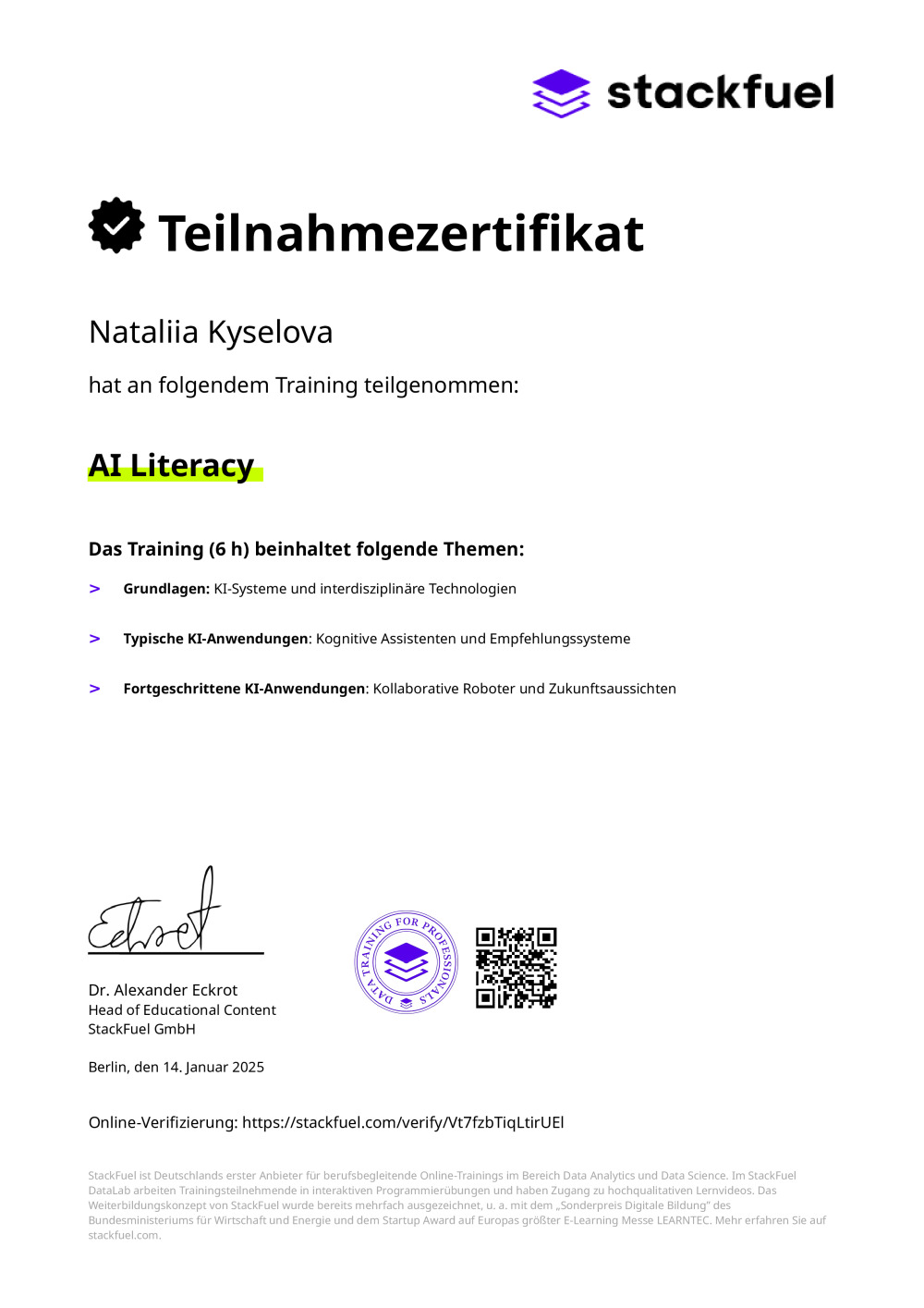 Certificate