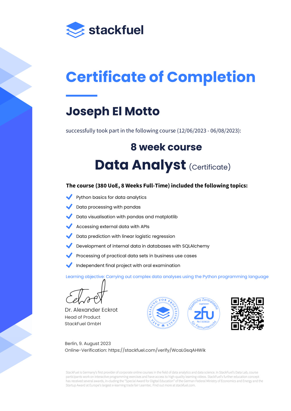 Certificate