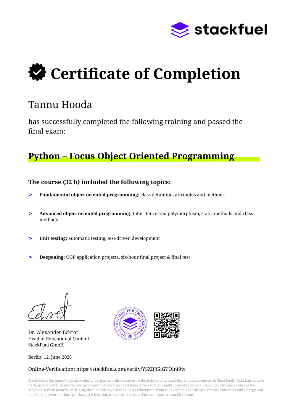 Certificate