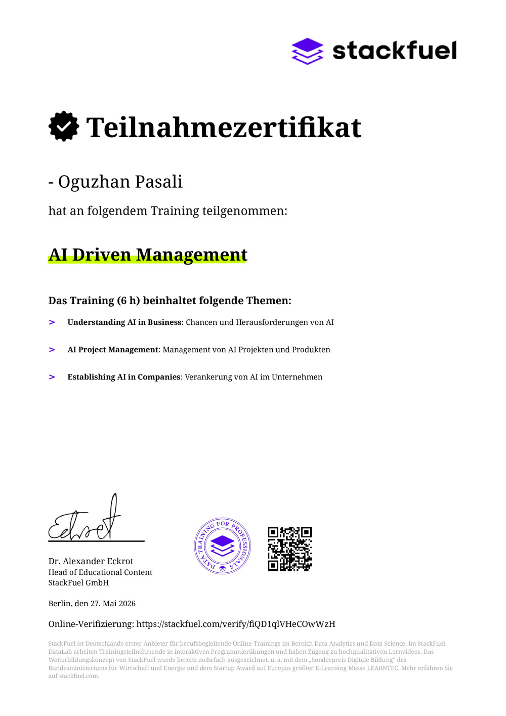 Certificate