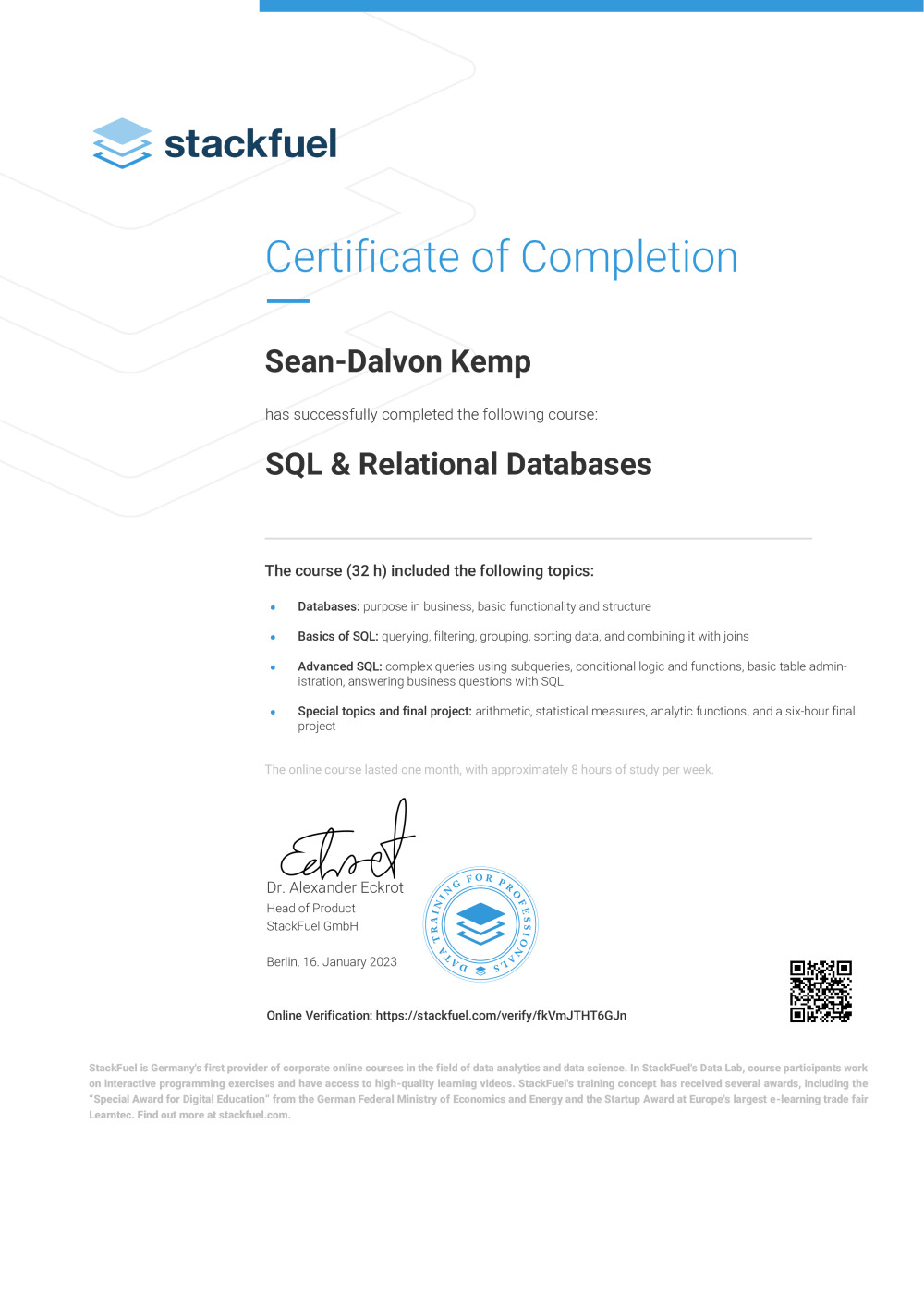 Certificate