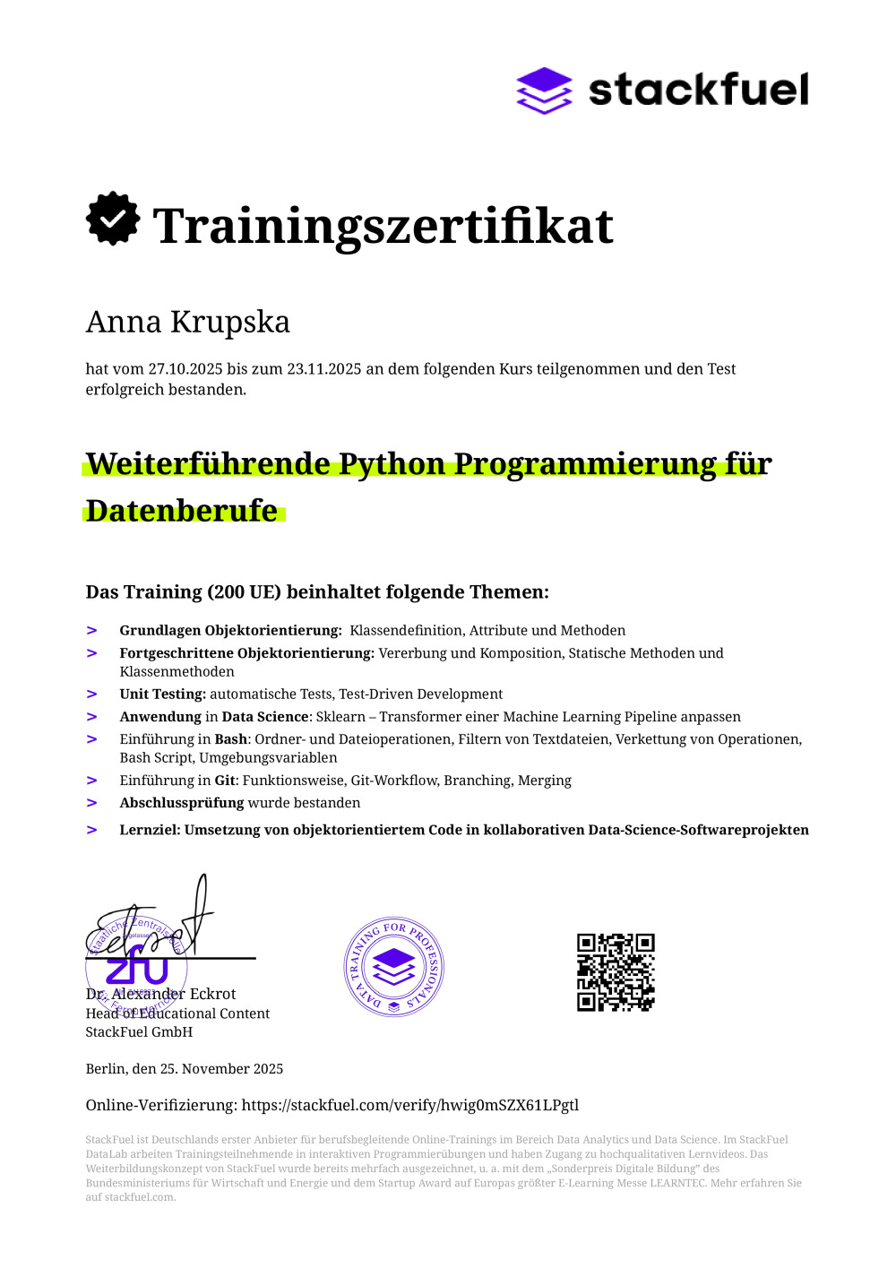 Certificate