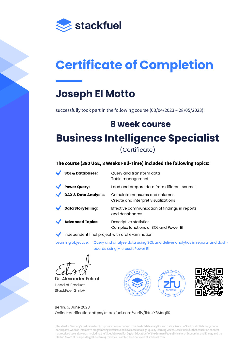 Certificate