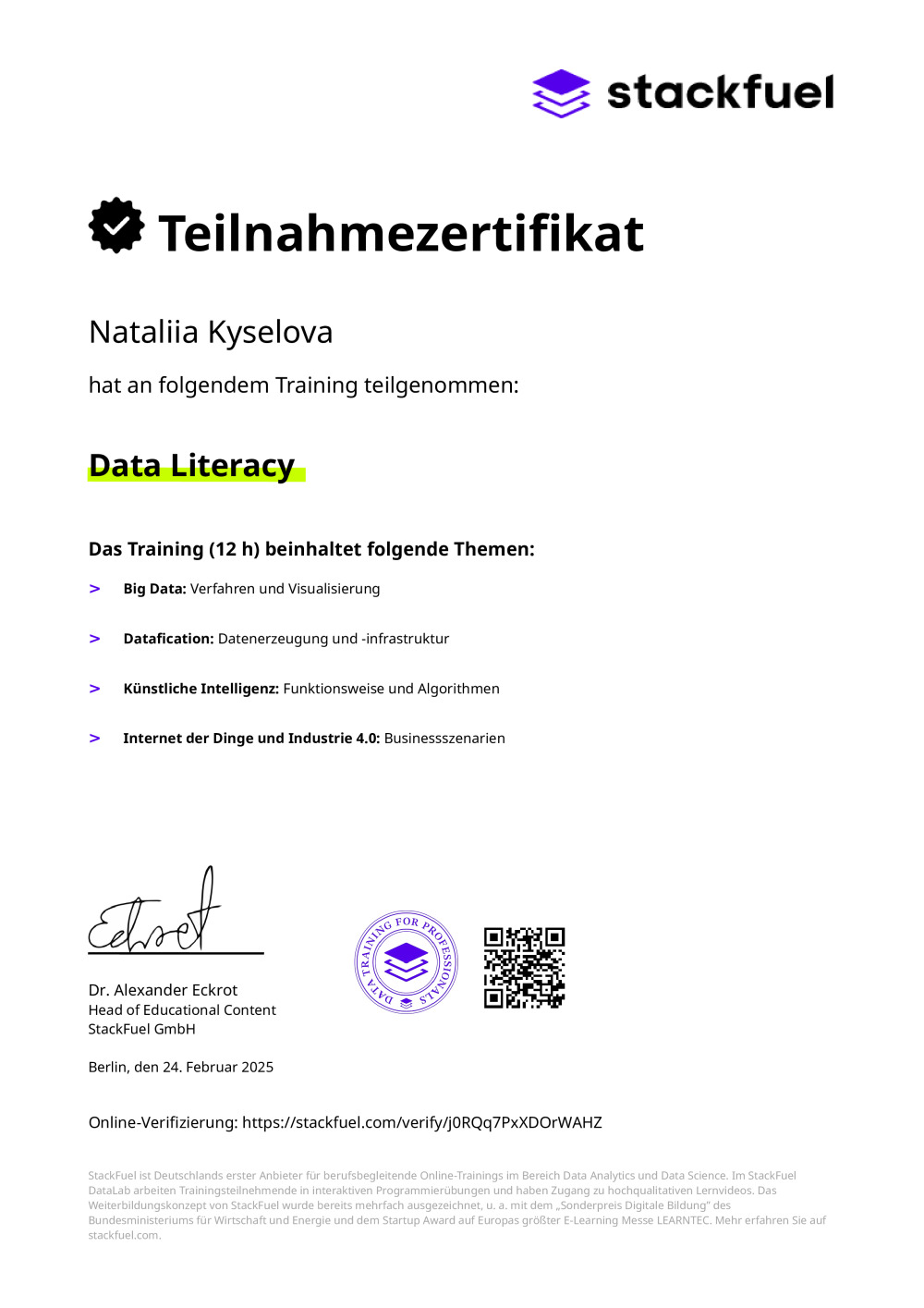 Certificate