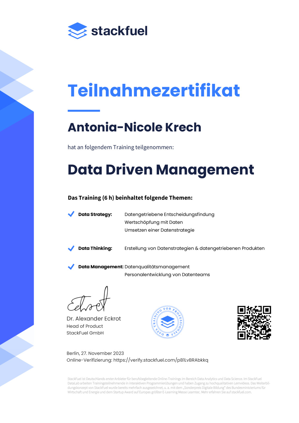 Certificate