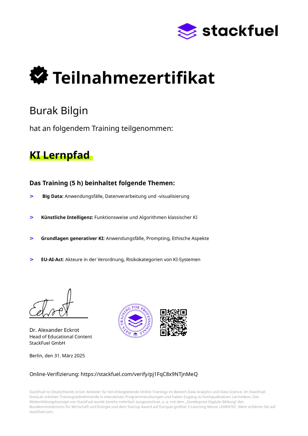 Certificate