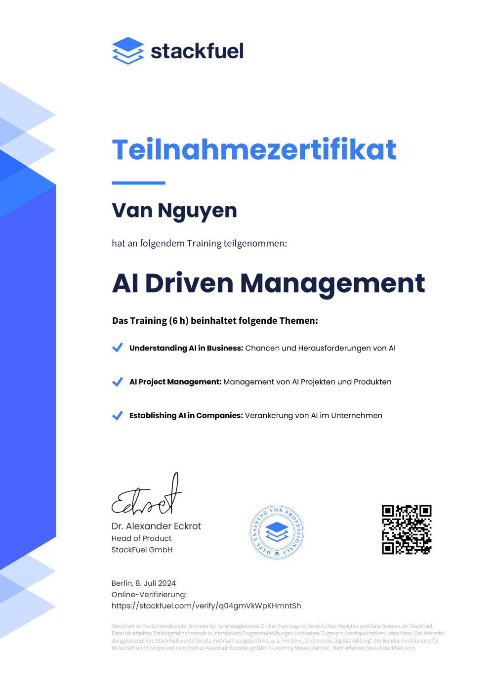 Certificate