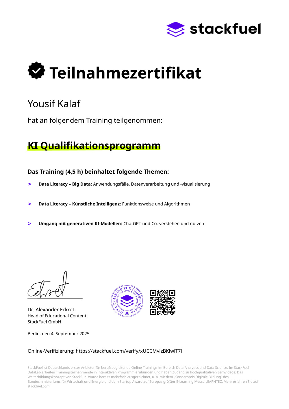 Certificate
