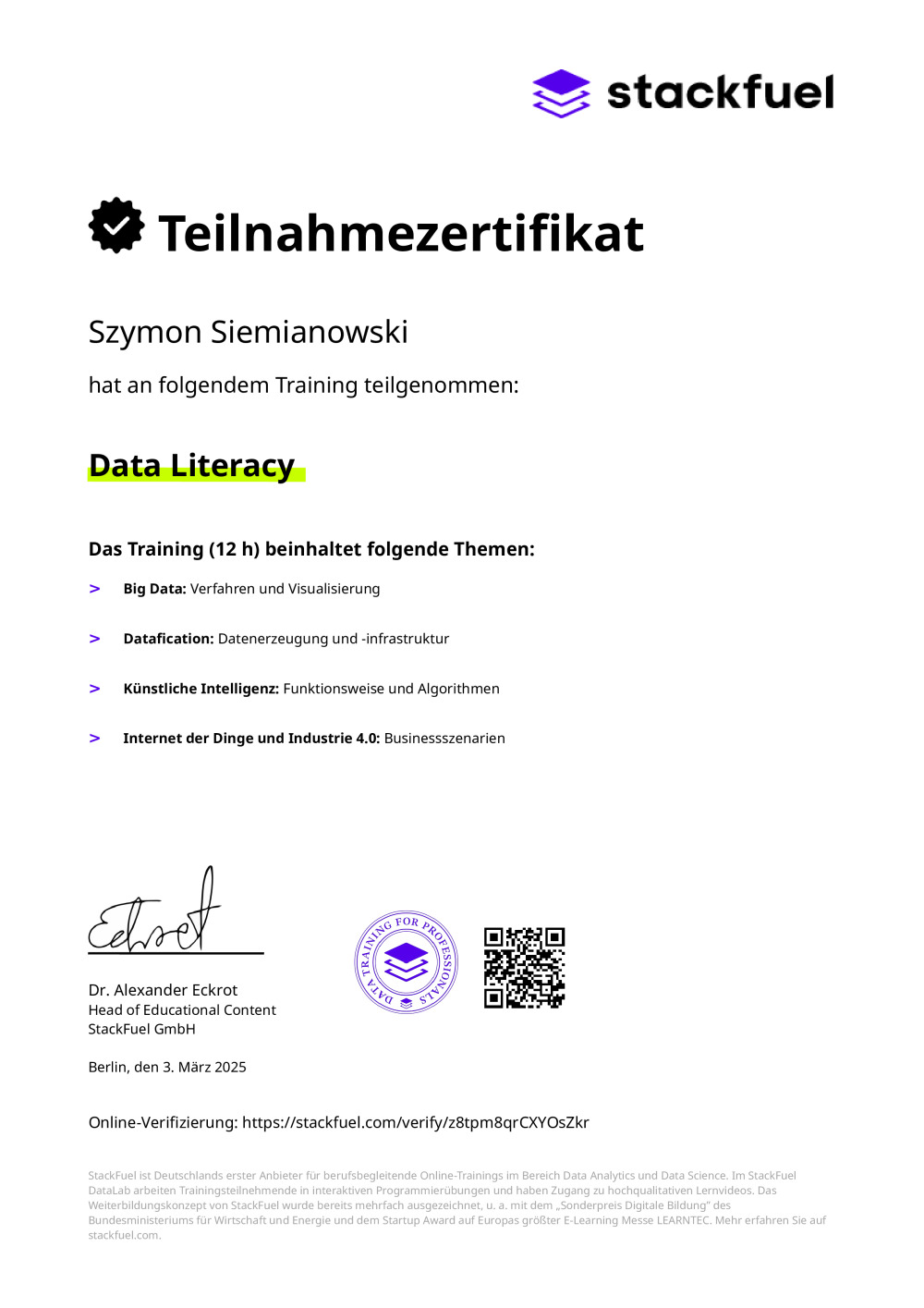 Certificate