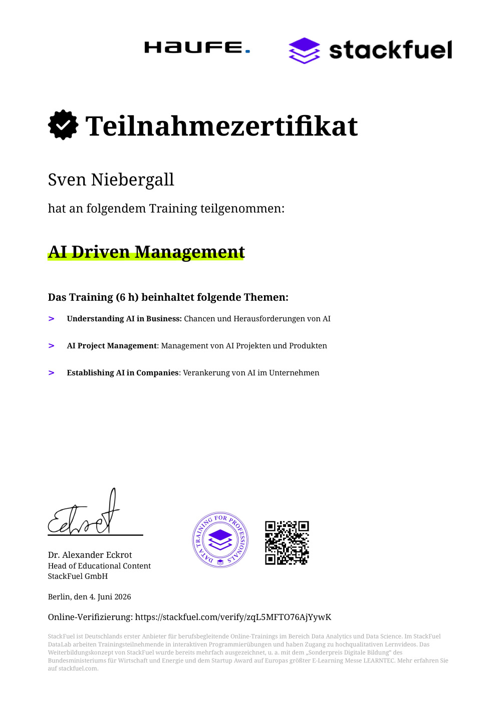 Certificate